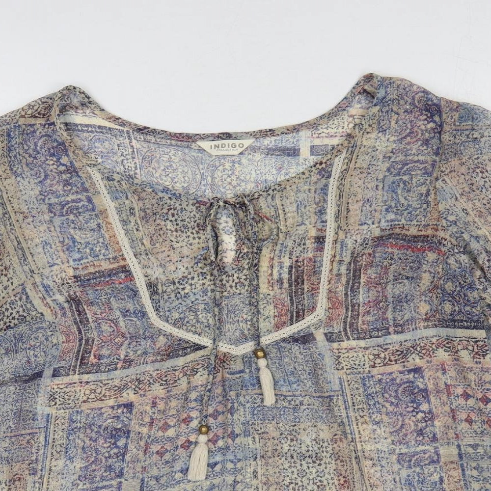 Womens UK Size 12 Marks and Spencer Multicoloured Basic Blouse