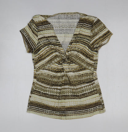 Womens UK Size M Preworn Gold Basic Blouse