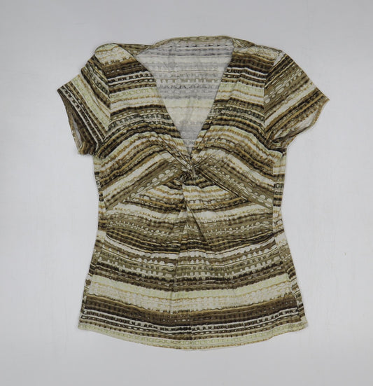 Womens UK Size M Preworn Gold Basic Blouse