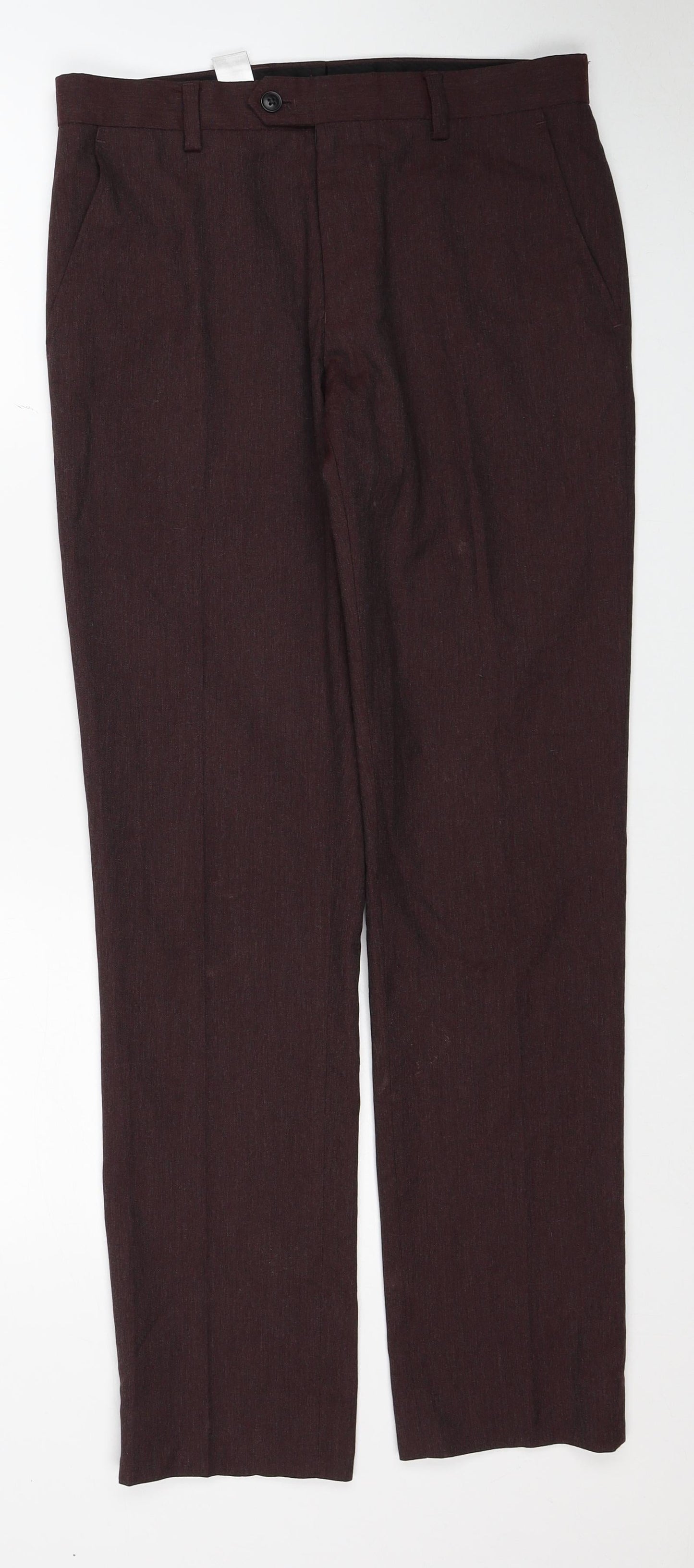 NEXT Mens Red Polyester Dress Pants Trousers Size 30 in L31 in Regular Zip