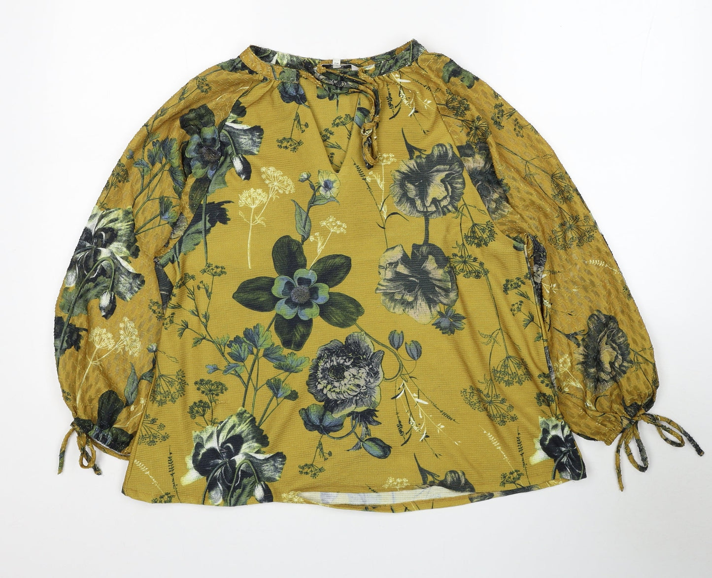 Womens UK Size 8 NEXT Yellow Basic Blouse