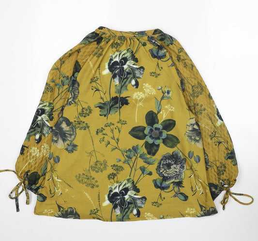 Womens UK Size 8 NEXT Yellow Basic Blouse
