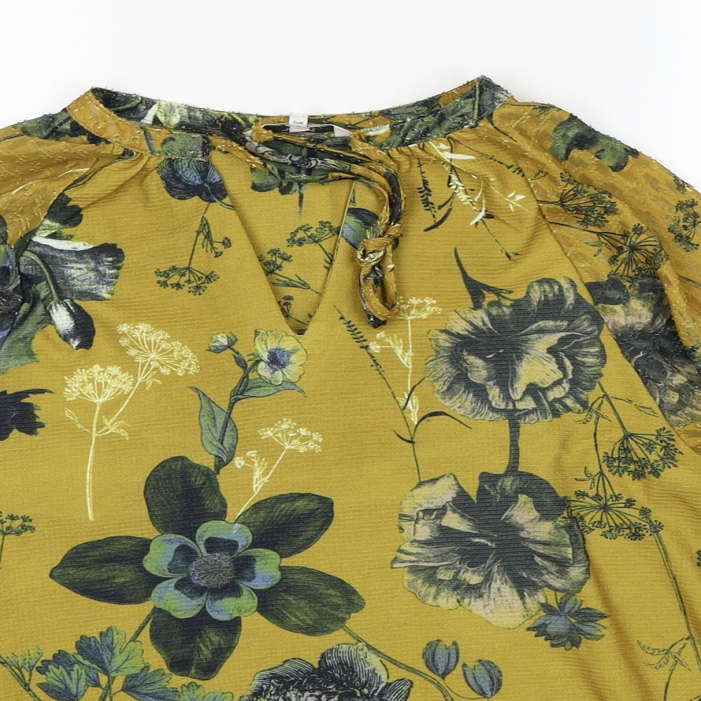 Womens UK Size 8 NEXT Yellow Basic Blouse