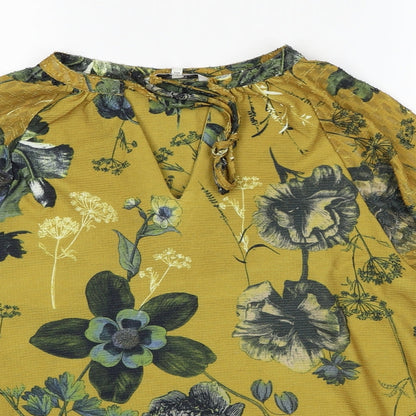 Womens UK Size 8 NEXT Yellow Basic Blouse