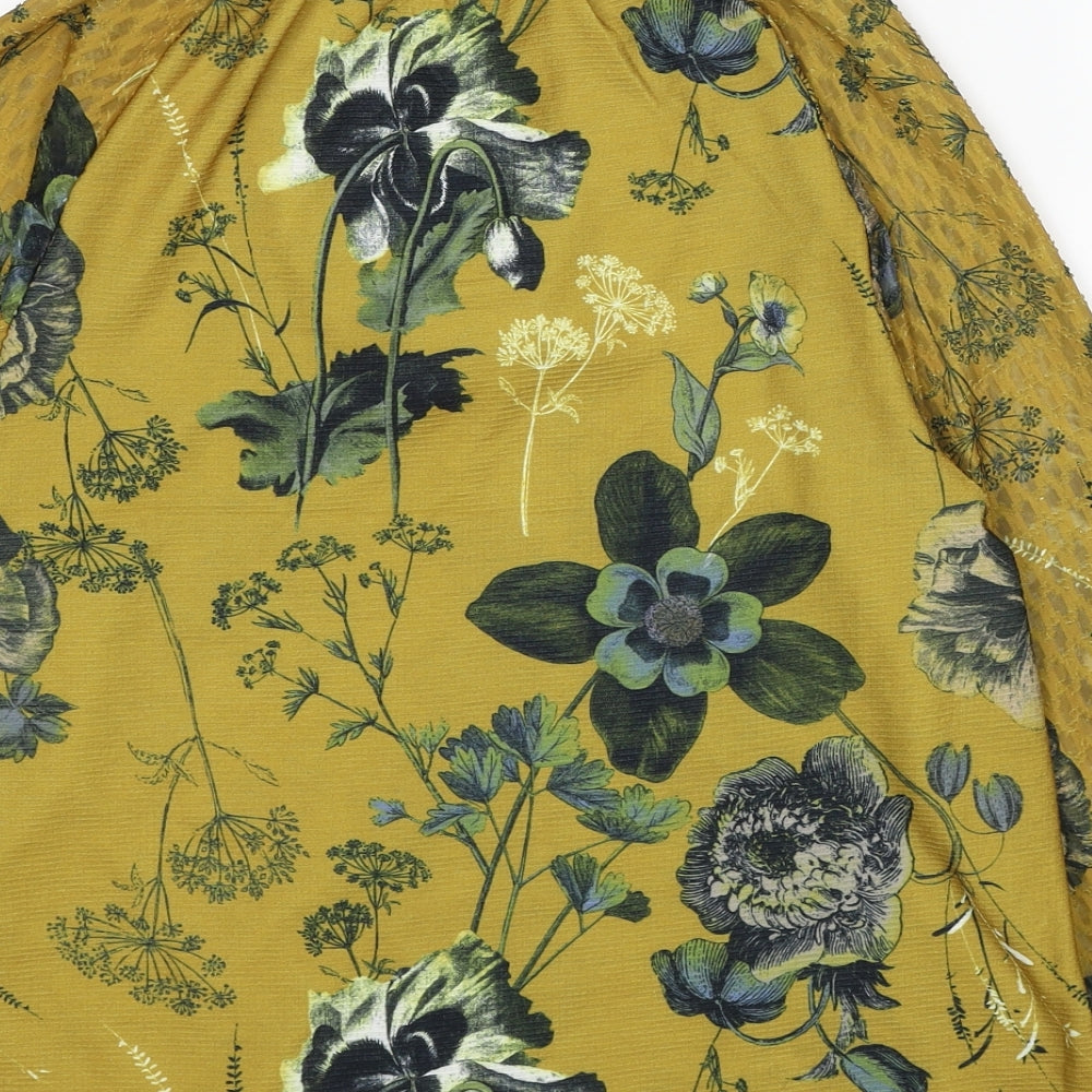 Womens UK Size 8 NEXT Yellow Basic Blouse