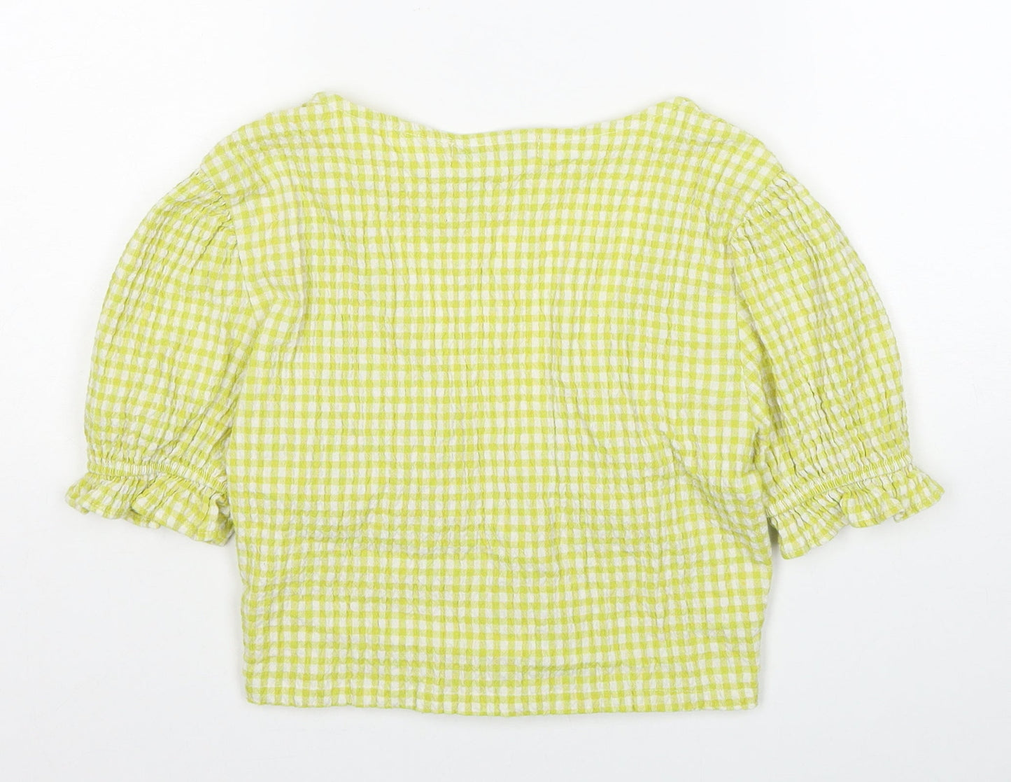Womens UK Size M Pull&Bear Yellow Cropped Blouse