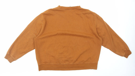 H&M Womens Orange Cotton Pullover Sweatshirt Size S Pullover