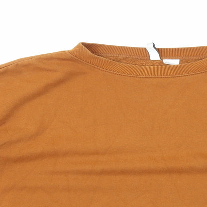 H&M Womens Orange Cotton Pullover Sweatshirt Size S Pullover