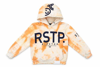 Ripstop Boys Orange Cotton Pullover Hoodie Size M Pullover - Tie Dye