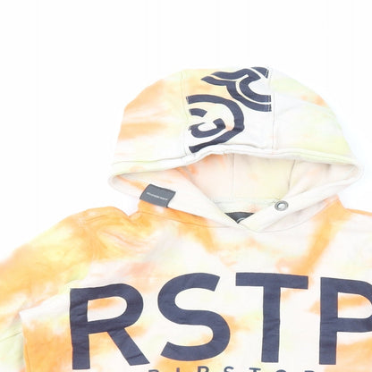 Ripstop Boys Orange Cotton Pullover Hoodie Size M Pullover - Tie Dye
