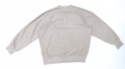 PRETTYLITTLETHING Womens Brown Cotton Pullover Sweatshirt Size L Pullover