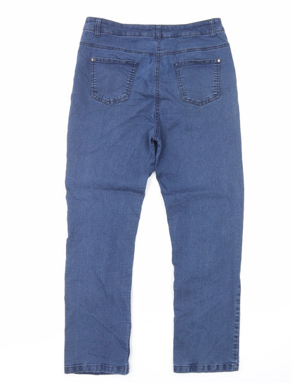 Vizaviz Womens Blue Cotton Skinny Jeans Size 12 L26 in Regular Zip