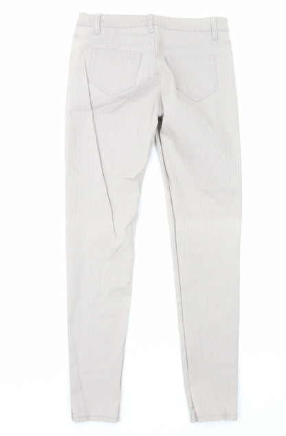 B.You Womens Beige Cotton Skinny Jeans Size 12 L30 in Regular Zip