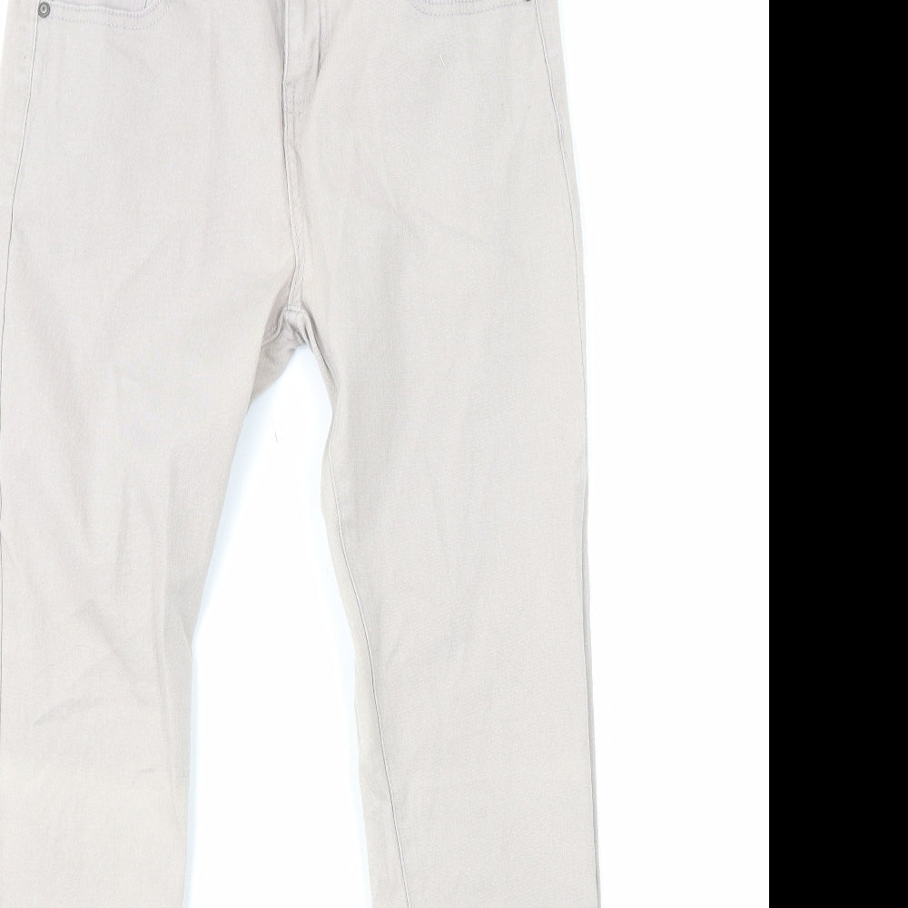 B.You Womens Beige Cotton Skinny Jeans Size 12 L30 in Regular Zip