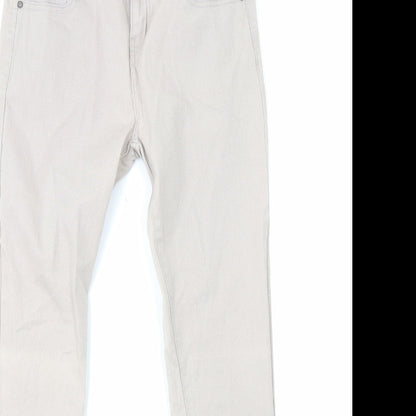 B.You Womens Beige Cotton Skinny Jeans Size 12 L30 in Regular Zip