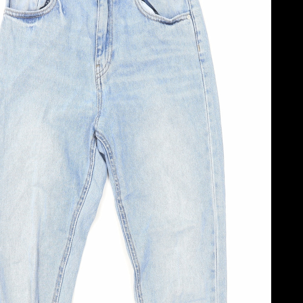 Primark Womens Blue Cotton Skinny Jeans Size 8 L26 in Regular Zip - Distressed Hems