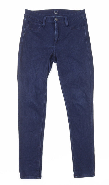 Gap Womens Blue Cotton Straight Jeans Size 6 L27 in Regular Zip
