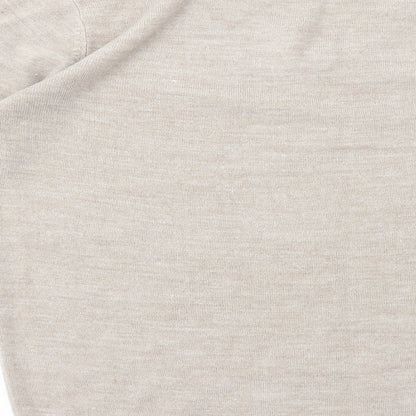 Easy Mens Beige V-Neck Acetate Pullover Jumper Size M
