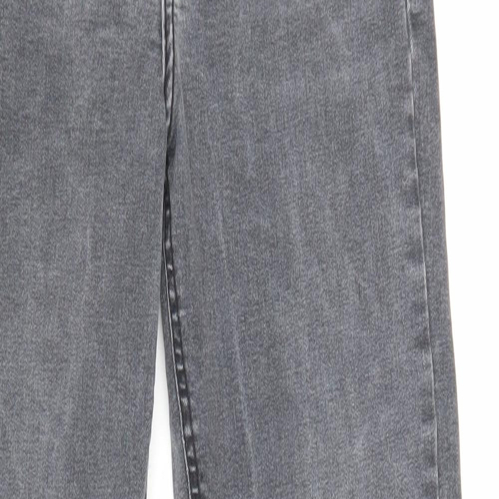 Topshop Womens Grey Cotton Straight Jeans Size 26 in L28.5 in Regular Zip