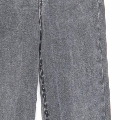 Topshop Womens Grey Cotton Straight Jeans Size 26 in L28.5 in Regular Zip