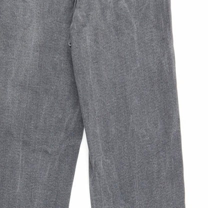 Topshop Womens Grey Cotton Straight Jeans Size 26 in L28.5 in Regular Zip