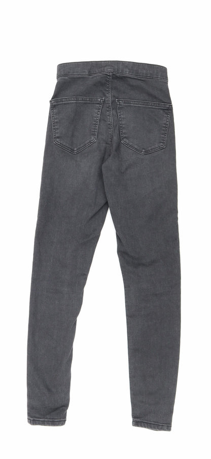 Topshop Womens Black Cotton Skinny Jeans Size 25 in L25.5 in Slim Zip