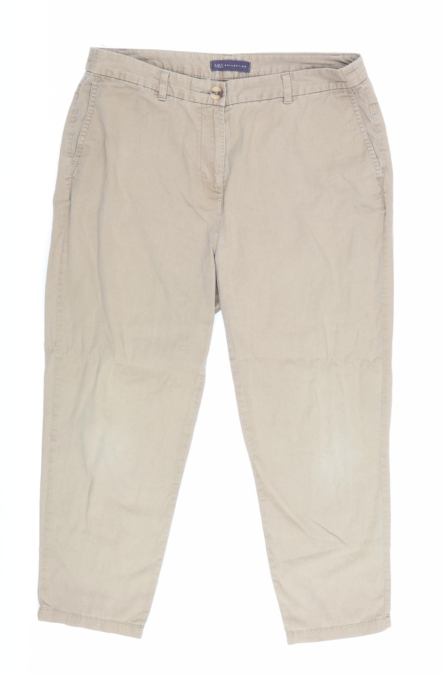 Womens UK Size 12 Marks and Spencer Regular Fit  Brown Trousers