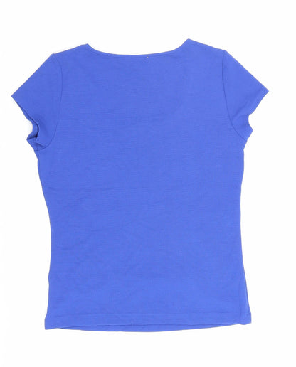 Womens UK Size S Planet Blue Basic T-Shirt