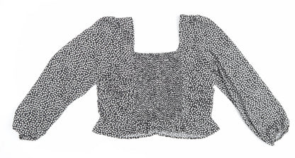 Womens UK Size L H&M Black Basic Blouse