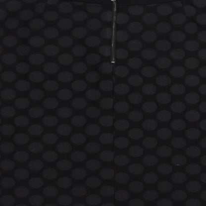 Marks and Spencer Womens Black Polka Dot Cotton A-Line Skirt Size 14 Zip