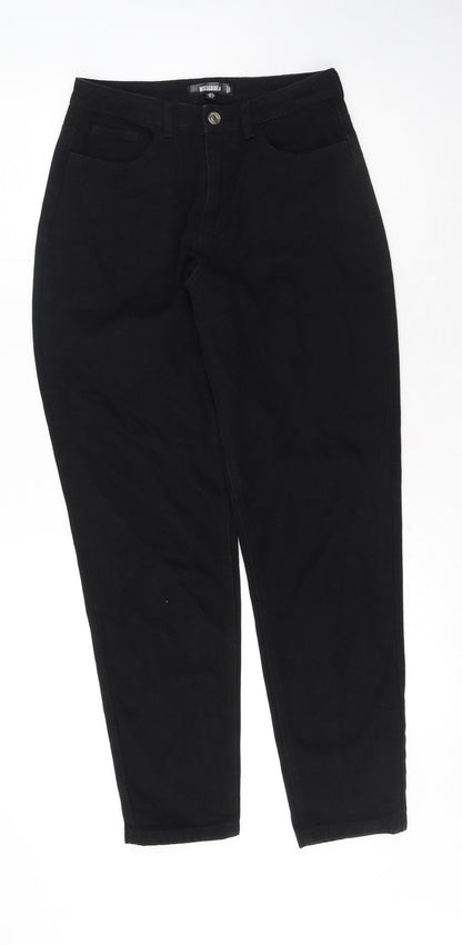 Missguided Womens Black Cotton Mom Jeans Size 6 L30 in Regular Button
