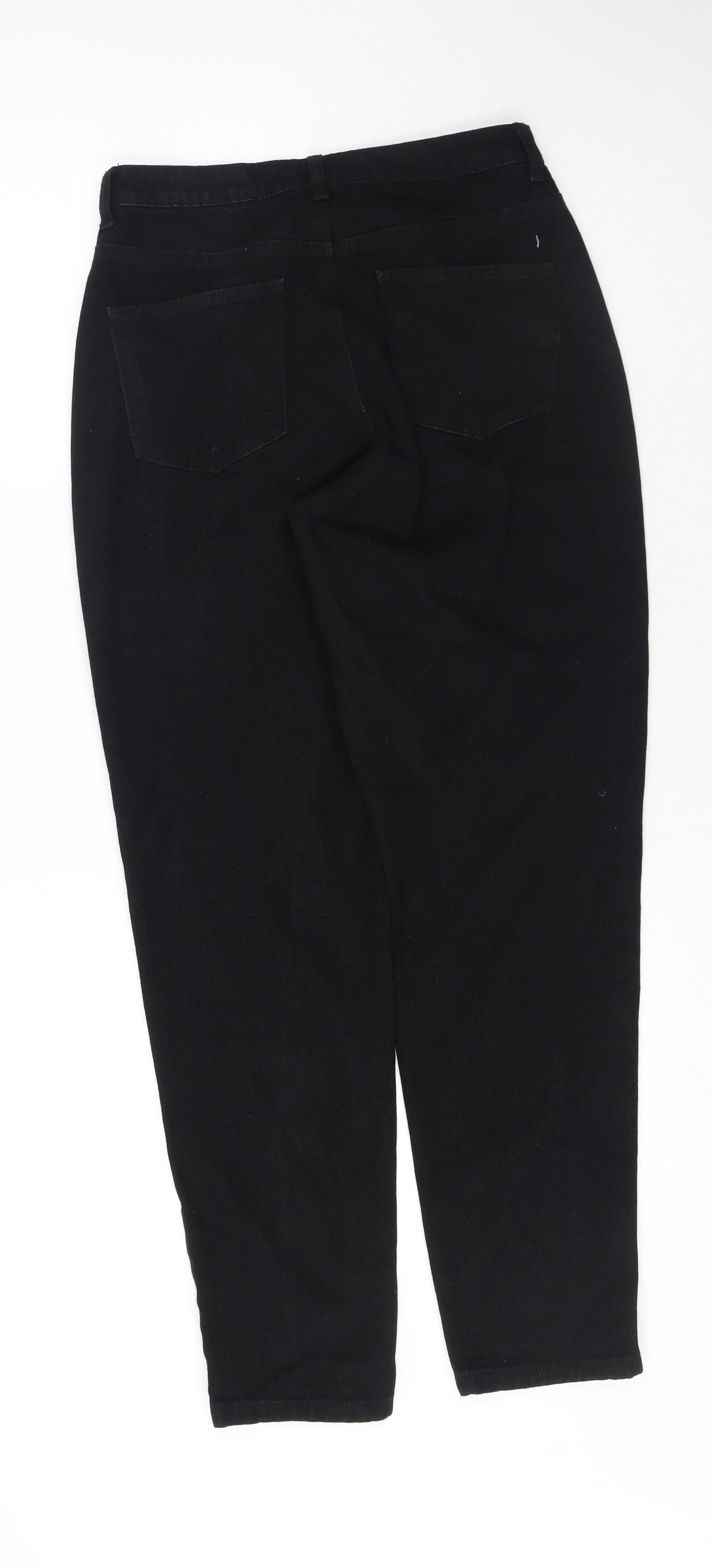 Missguided Womens Black Cotton Mom Jeans Size 6 L30 in Regular Button