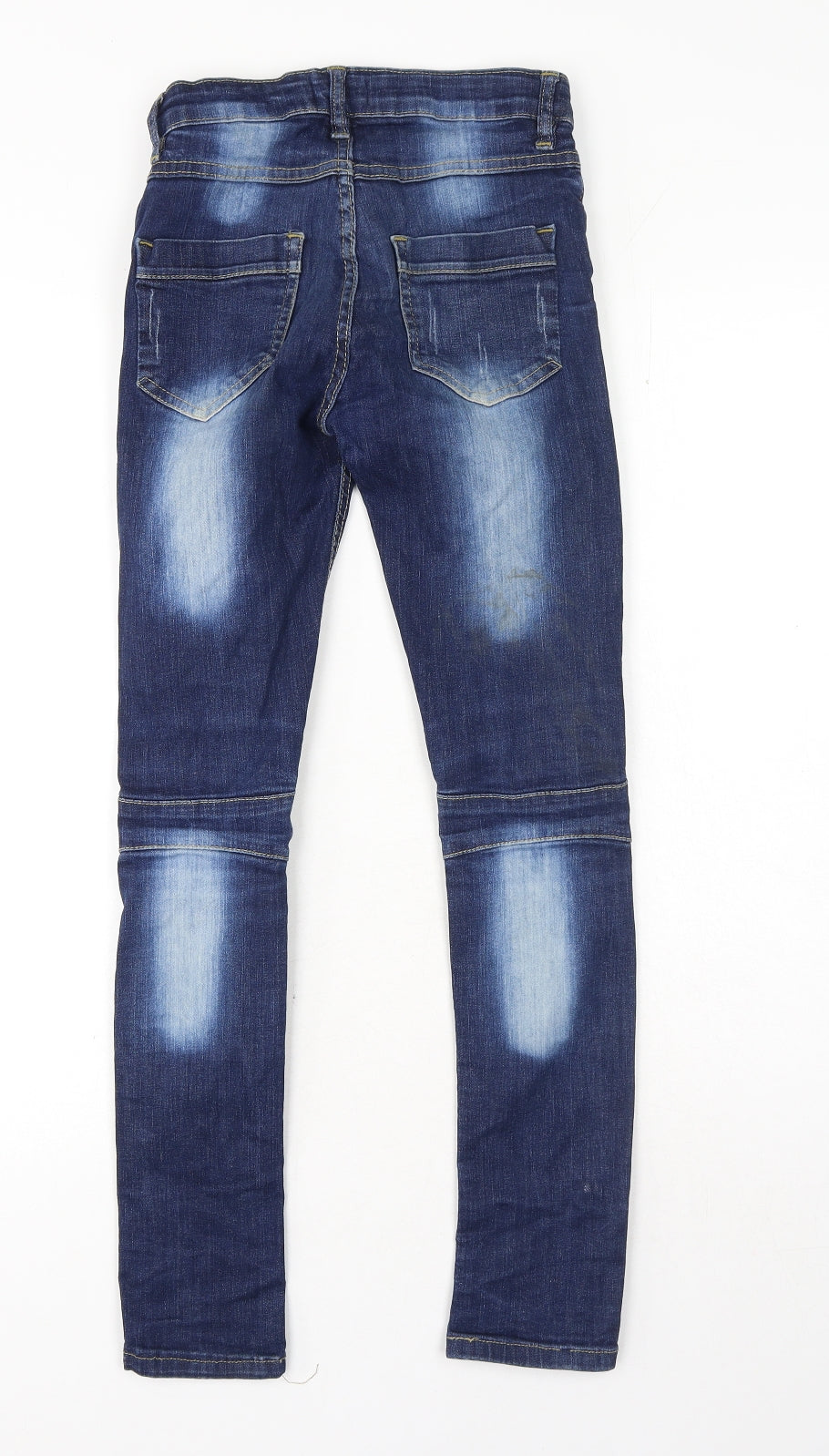 A-Z Girls Blue Cotton Skinny Jeans Size 11-12 Years Regular Button