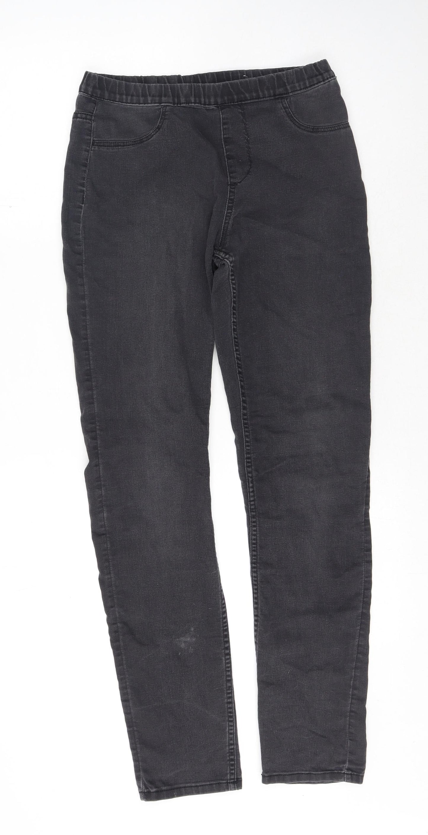 H&M Girls Grey Cotton Straight Jeans Size 14 Years Regular Pullover