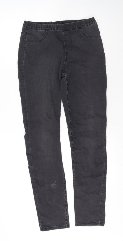 H&M Girls Grey Cotton Straight Jeans Size 14 Years Regular Pullover