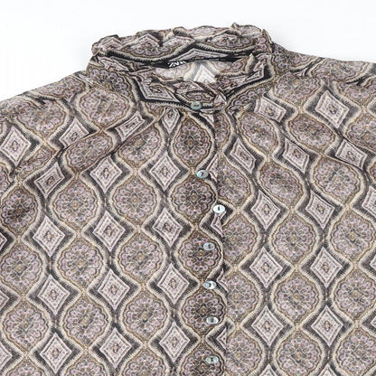 Womens UK Size S Zara Multicoloured Basic Button-Up