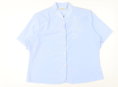 Womens UK Size 20 michael gold Blue Basic Button-Up