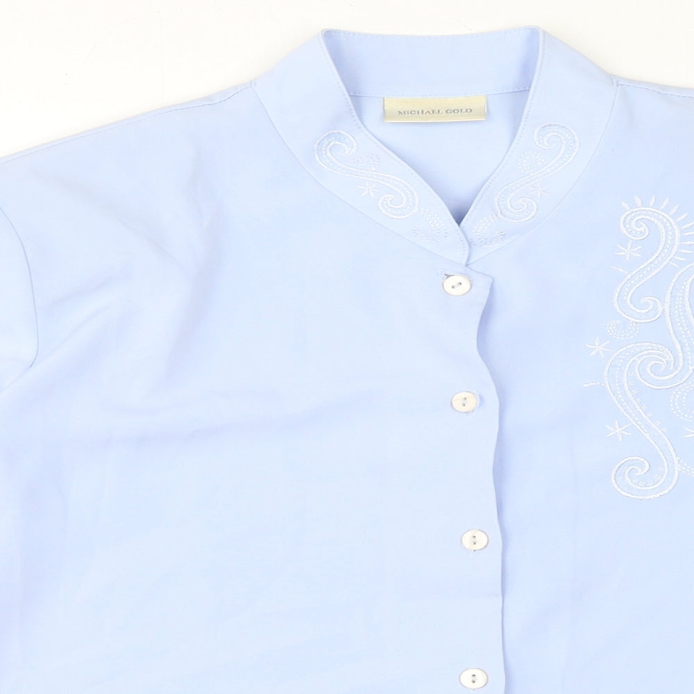 Womens UK Size 20 michael gold Blue Basic Button-Up