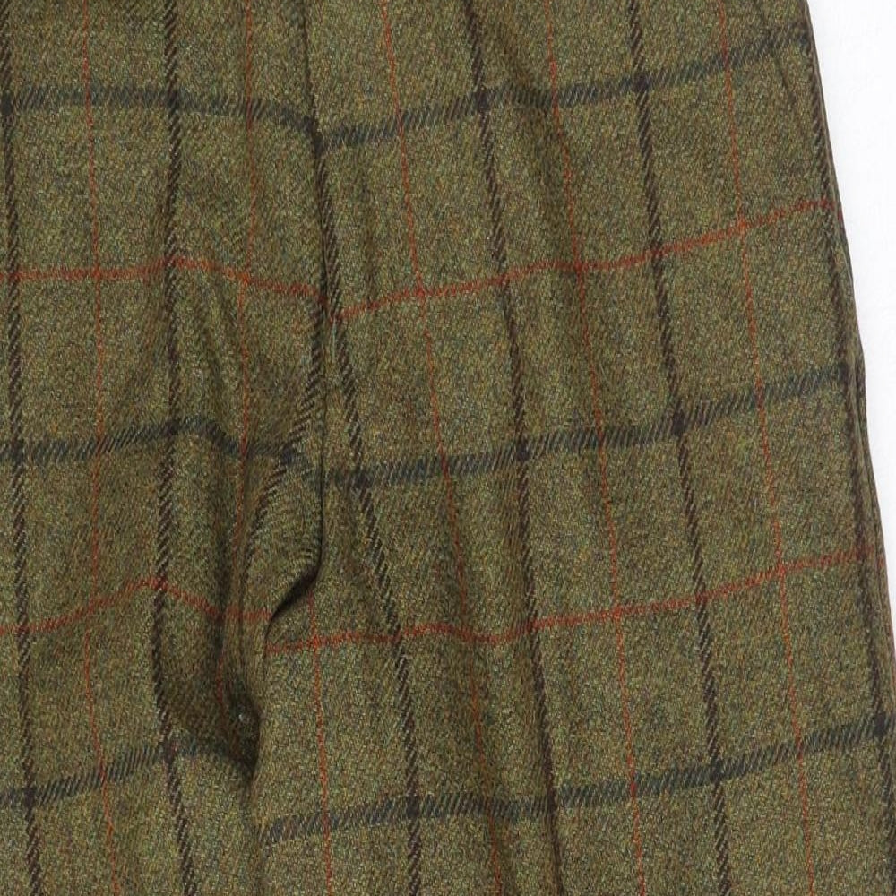 Northallerton Countrywear Mens Green Plaid Cotton Trousers Size 32 in L25 in Regular Hook & Eye