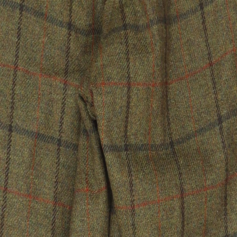 Northallerton Countrywear Mens Green Plaid Cotton Trousers Size 32 in L25 in Regular Hook & Eye