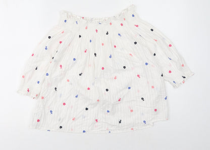 Womens UK Size M Gap White Basic Blouse
