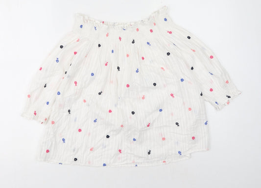 Womens UK Size M Gap White Basic Blouse