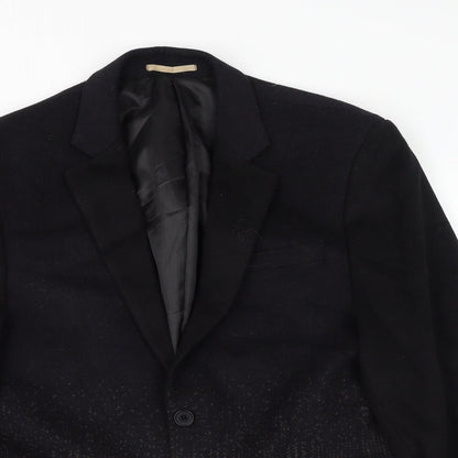 River Island Mens Black Plaid Polyester Jacket Suit Jacket Size M