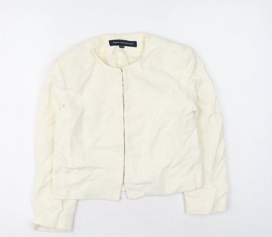 French Connection Womens White Jacket Size 10 Hook & Eye