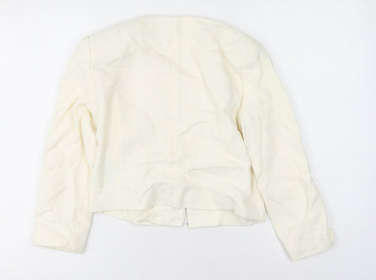French Connection Womens White Jacket Size 10 Hook & Eye