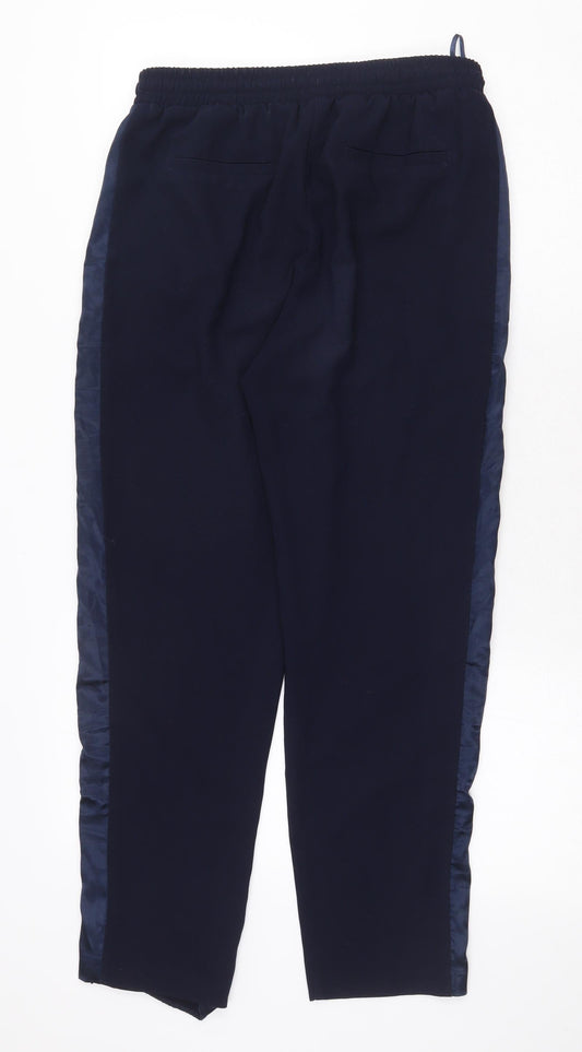 Topshop Womens Blue Polyester Trousers Size 10 L27 in Regular Drawstring