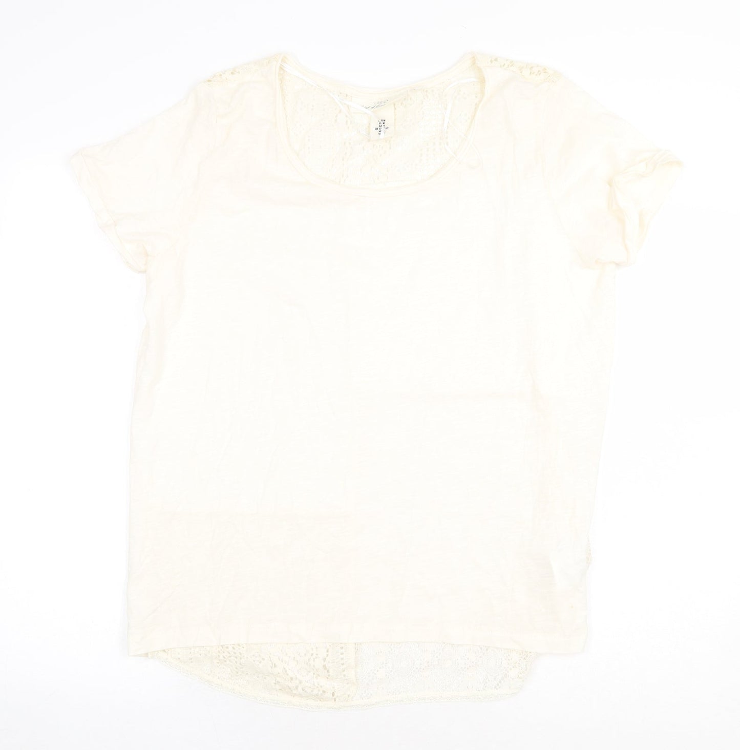 Womens UK Size M H&M Beige Basic Blouse