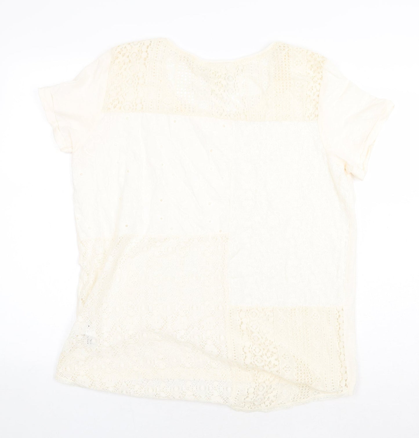 Womens UK Size M H&M Beige Basic Blouse
