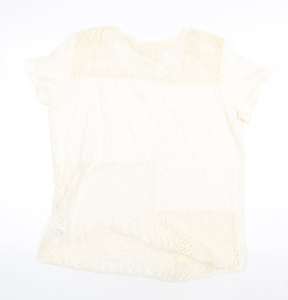 Womens UK Size M H&M Beige Basic Blouse