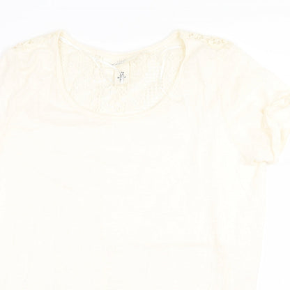 Womens UK Size M H&M Beige Basic Blouse